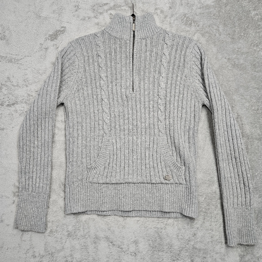RARE 🔥 Harley-Davidson Vintage Embroidered Ribbed Quarter Zip Sweater - Picture 2 of 10